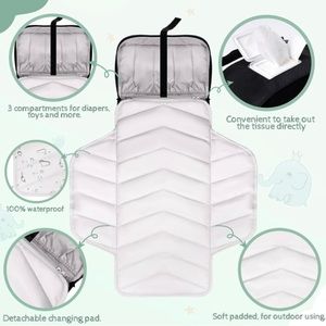 Portable Baby Diaper Changing Pad Bag with handle and strap